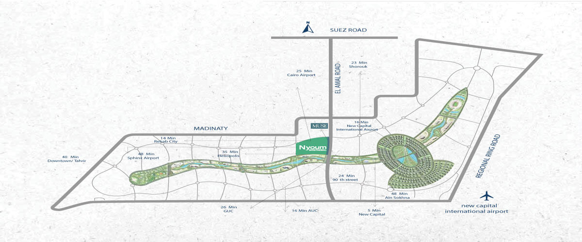 Location of Muse Mostakbal City Mall